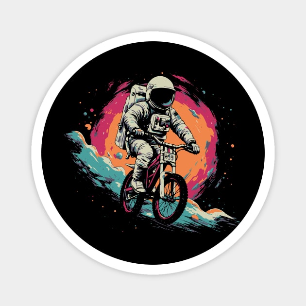 Awesome Astronau on Bike Space Galaxy Magnet by anubis1986